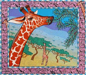 2 Giraffes illlustration from The Wildlife ABC & 123: A Nature Alphabet & Counting Book